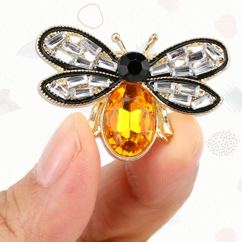 4pcs Bee Brooch Pin Set, Vintage Rhinestone Design